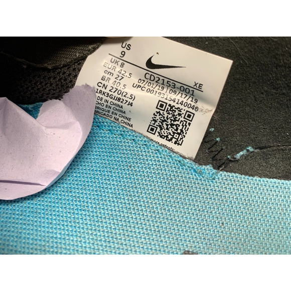 Nike React Element 55 SE Anthracite Blue Fury Sneakers Men's Sz 9 CD2153-001 - Picture 9 of 11